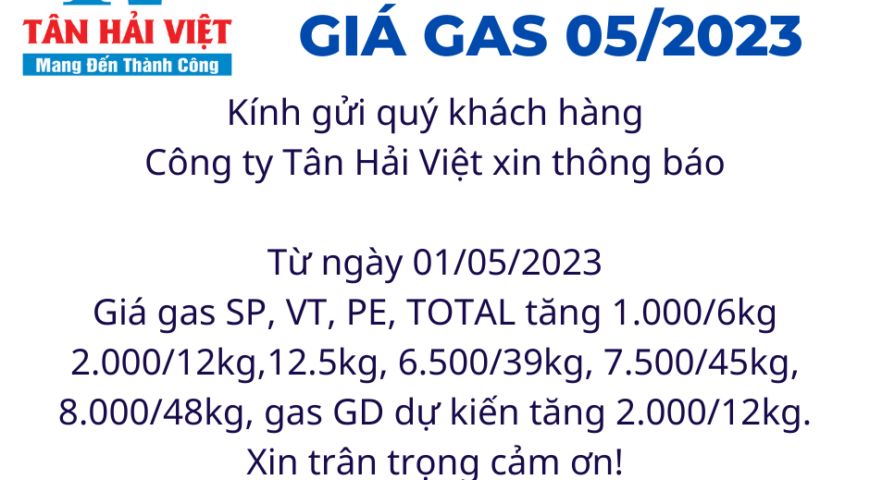 Biến động tăng giá gas tháng 5/2023